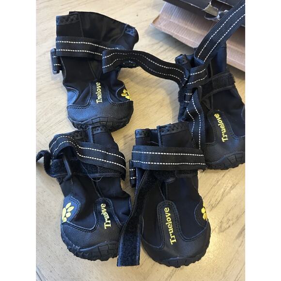 Dog Shoes Large All Weather Hot Surfaces Snow Cold Waterproof Black True Love - Picture 2 of 9